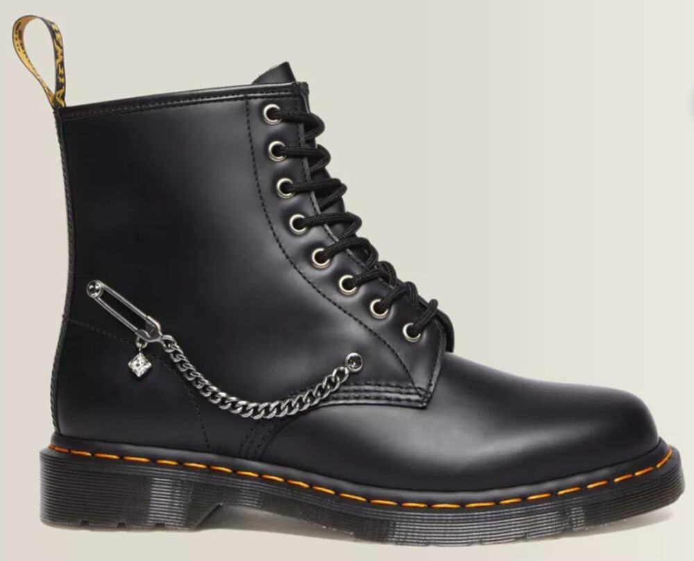 Dr. Martens 1460 Swarovski Crystal Black Leather Lace Up Boots Size 6